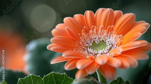An orange flower with white stamen-centered petals captured in a close-up shot
