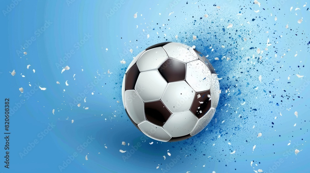 active sport blue background with a football soccer ball