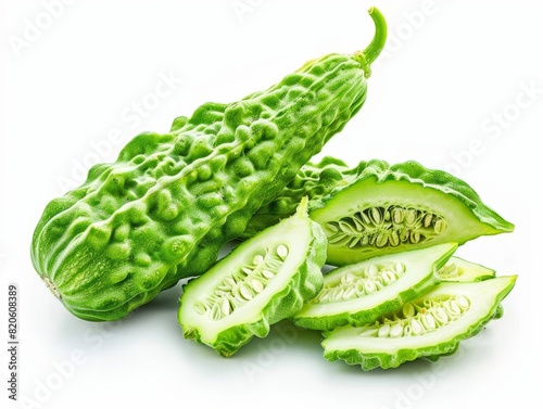 Sliced Fresh Bitter Gourd: A Bitterly Delicious Delight! - Clipping Path Included