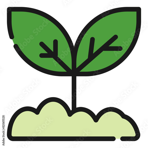 Sprout Icon in Filled Line Style