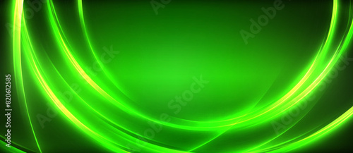 Neon glowing circle rays, light round lines in the dark, planet style neon wave lines. Energetic electric concept design for wallpaper, banner, background