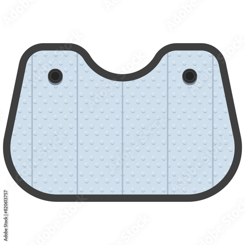 Car sunshade foldable vector cartoon illustration isolated on a white background.