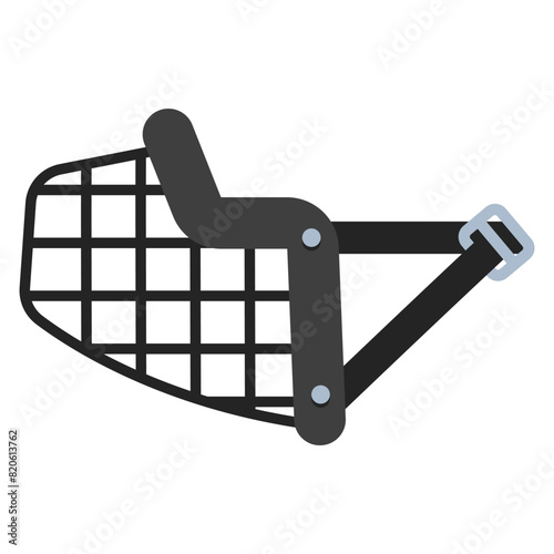 Dog muzzle for prevent biting vector cartoon illustration isolated on a white background.