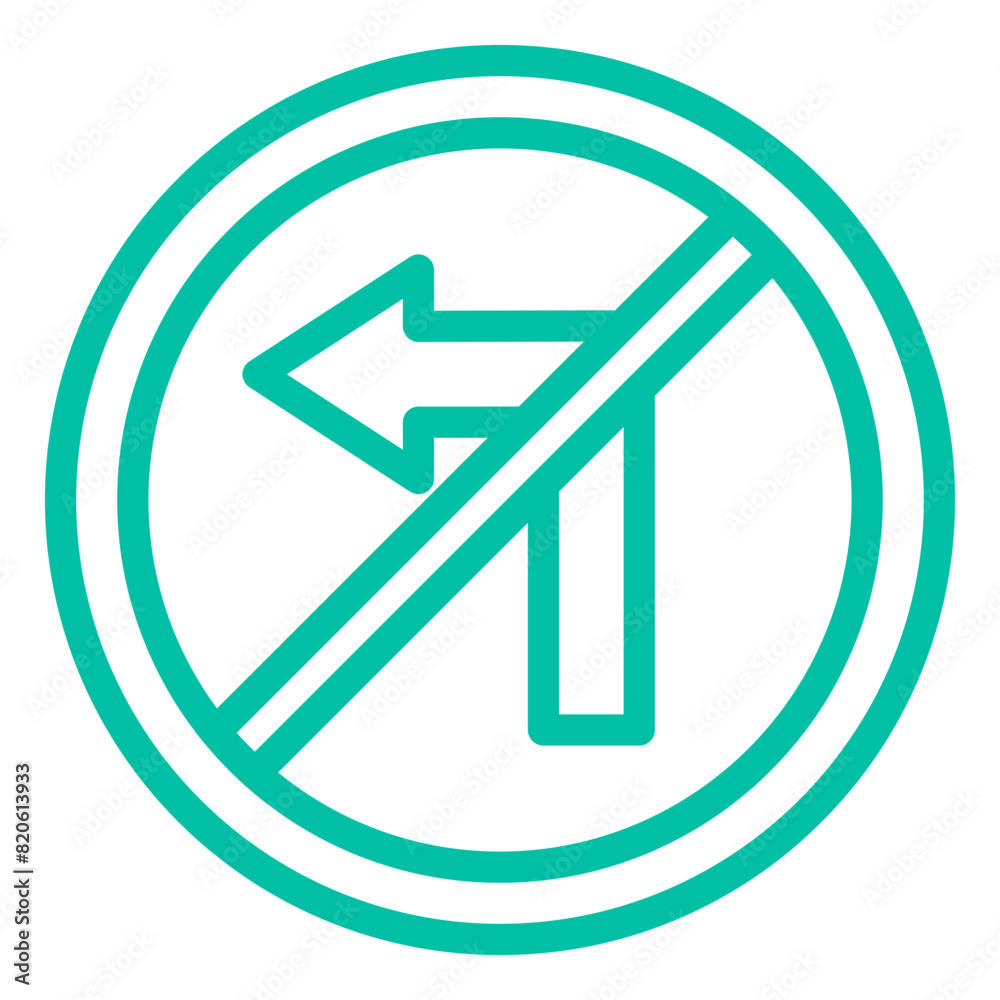 No turn left Vector Icon Design Illustration No turn left Vector Icon Design Illustration
