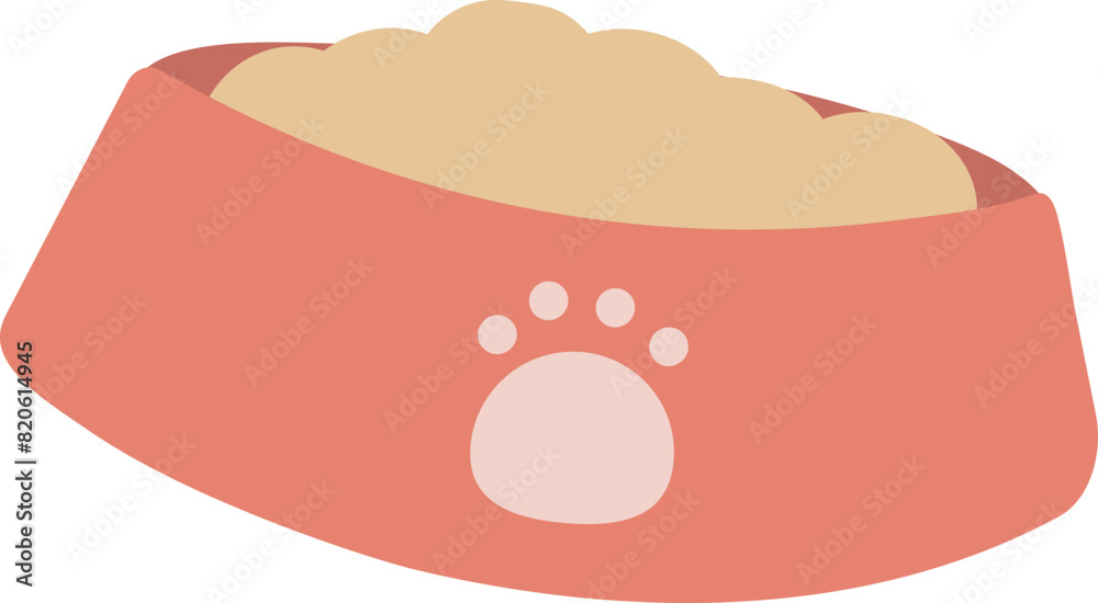 Cute cat food bowl element vector Cute cat food bowl element vector