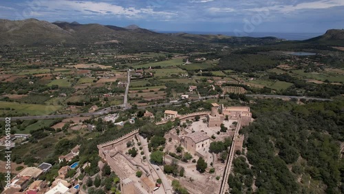 Wallpaper Mural Aerial View of Village in the Mountains Torontodigital.ca