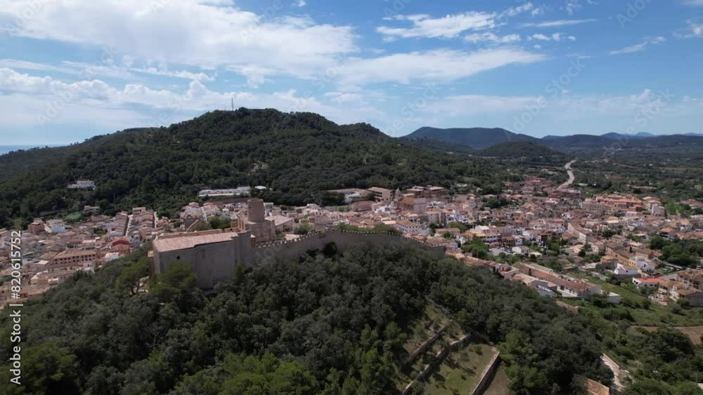 Aerial View of Small Town Surrounded by Trees Aerial View of Small Town Surrounded by Trees