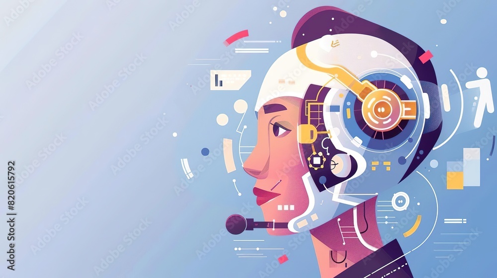 Obraz premium Enhance the intelligence and capabilities of this AI assistant to the maximum extent possible while maintaining its helpful and friendly nature