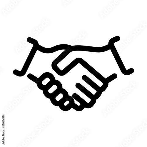 Handshake line icon vector. Partnership and agreement symbol.
