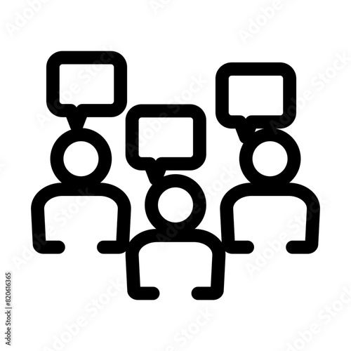 People with speech bubbles icon. Social network comunication icon.
