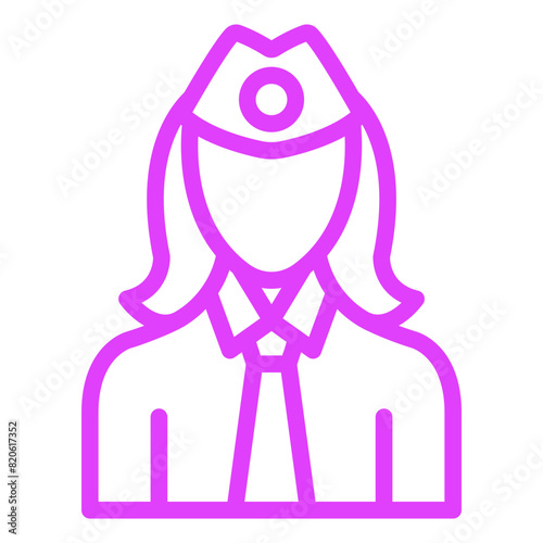 Air hostess Vector Icon Design Illustration