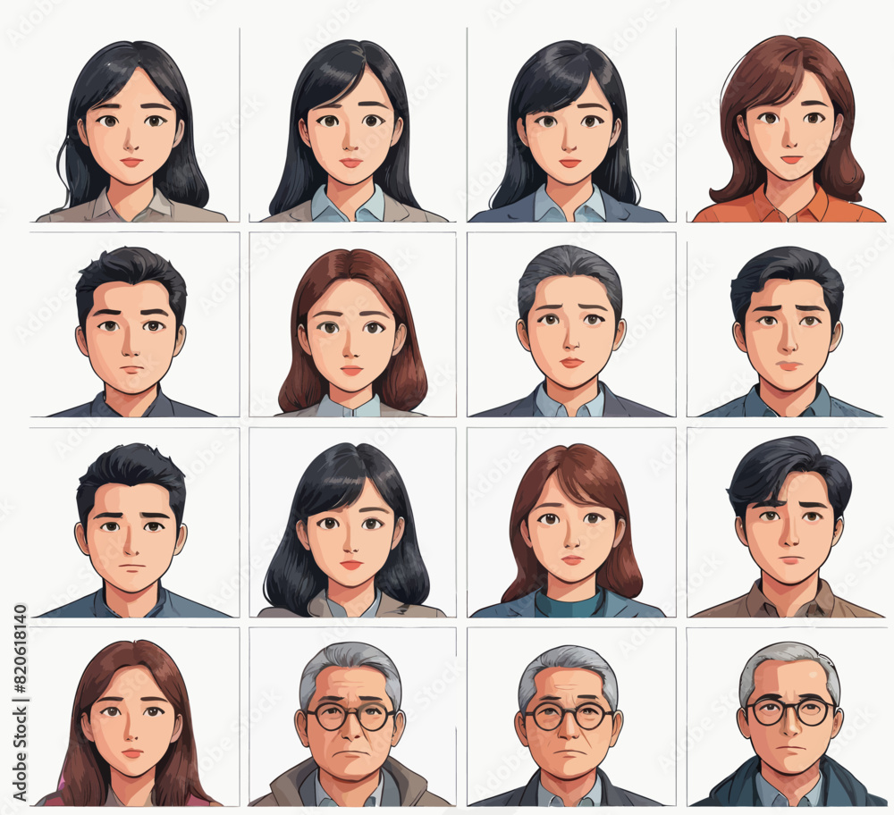 a group of people with different facial expressions a group of people with different facial expressions