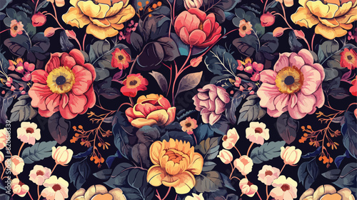 Vintage wallpaper background Floral seamless pattern