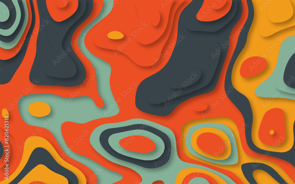 Paper cut background. Multicolor abstract wave shapes. Modern and trendy background. Abstract design with wave shapes in a paper cut style. Vector Illustration Paper cut background. Multicolor abstract wave shapes. Modern and trendy background. Abstract design with wave shapes in a paper cut style. Vector Illustration