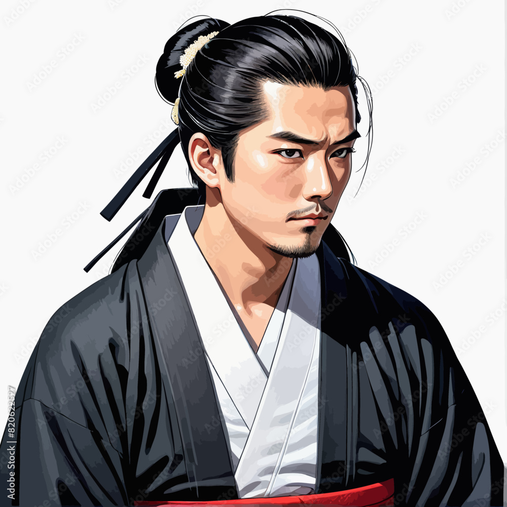 a drawing of a man in a kimono a drawing of a man in a kimono