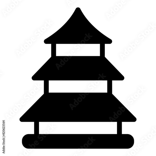 Pagoda Icon in Solid Style