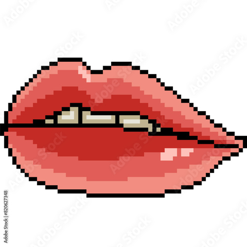 pixel art of pink woman lip