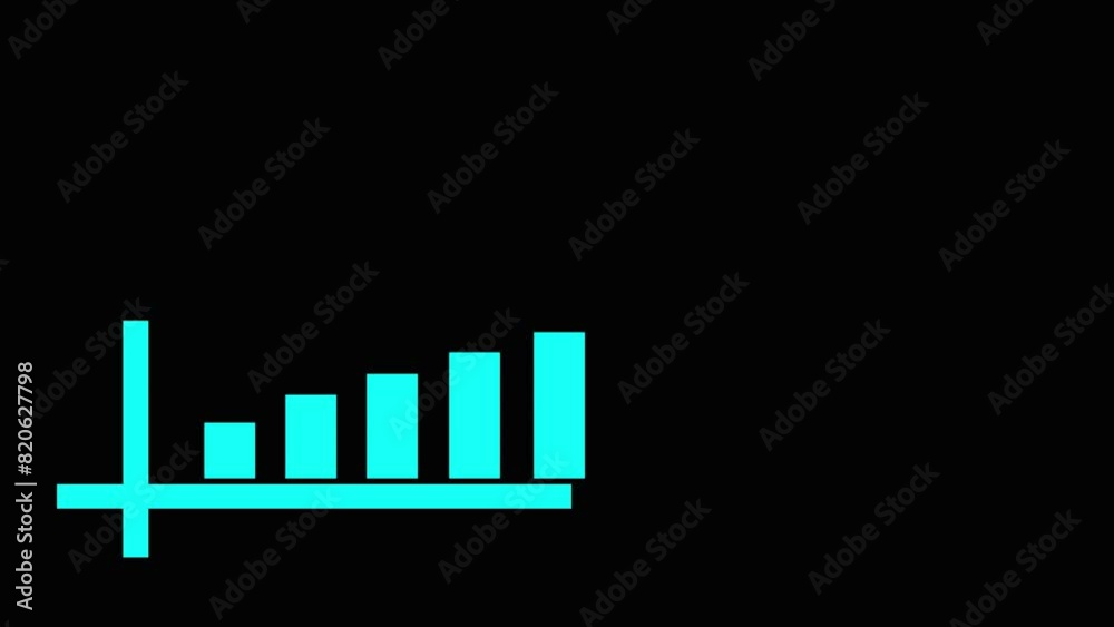 Business Growth and Success Growing Business Chart Animation with Dollar Sign. Abstract increasing business graph icon animation on black background Business Growth and Success Growing Business Chart Animation with Dollar Sign. Abstract increasing business graph icon animation on black background
