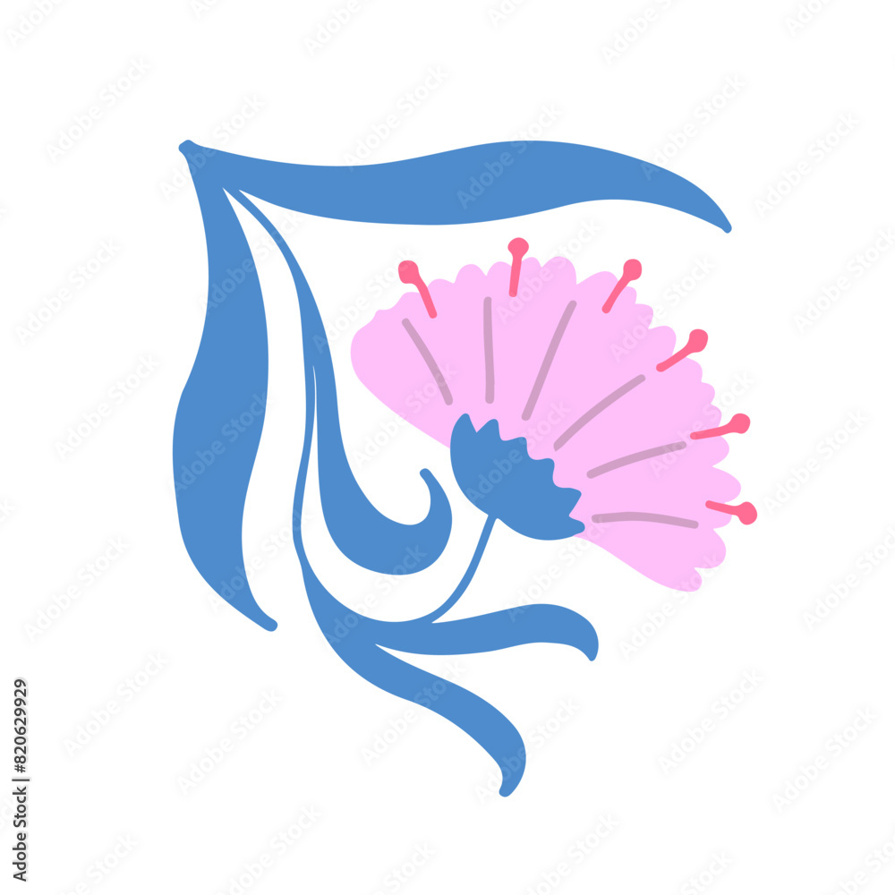 Obraz premium Colorful floral doodle illustration in a trendy style