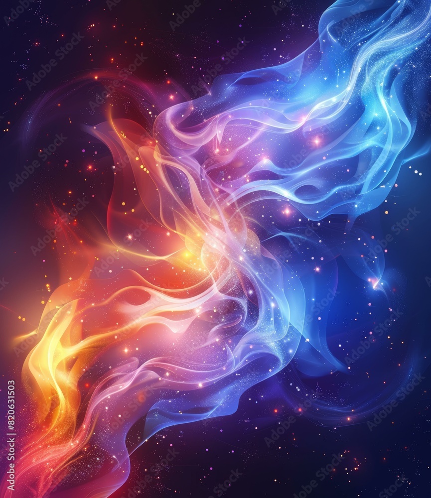 Obraz premium Cosmic Fire and Ice: A Nebula of Contrasts