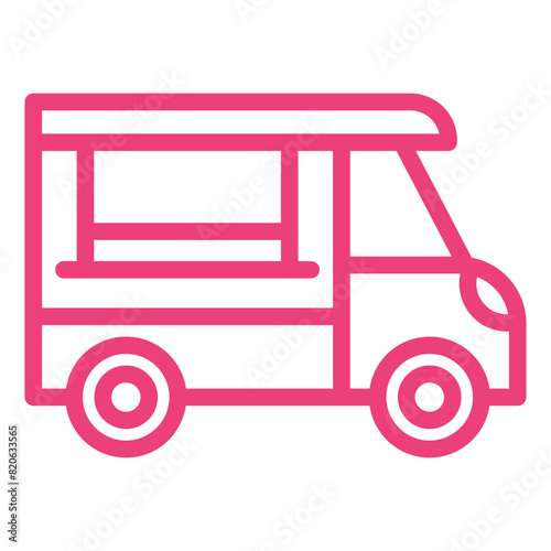 Coffee Truck Vector Icon Design Illustration