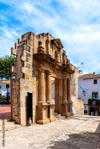 Reconstructed gate of the church of Sant Pere de Benissa, Costa Blanca, Spain photo