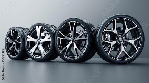 Showcase of 22Inch Sport Rims with Ample Space for Copy on plain background. copy space for text.