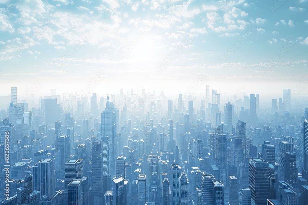 Fototapeta premium Blue Sky Over Cityscape