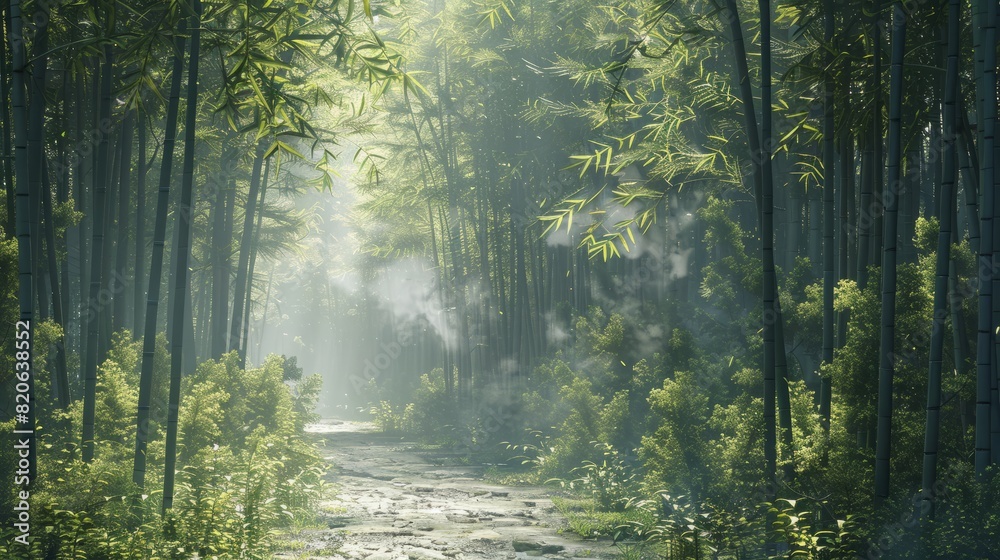 Fototapeta premium morning in the bamboo forest