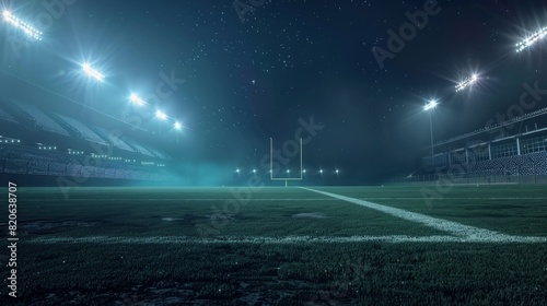 Night Football Stadium with Lights On, To showcase the atmosphere of a football game at night, emphasizing the bright lights and the contrast between © Johannes