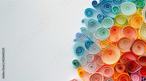 colorful fractal design with spirals and swirl, copy space, may used as wishing card