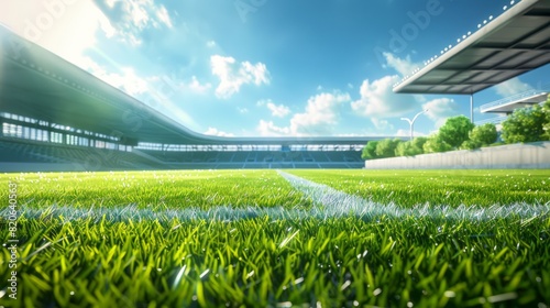sky blue day sunny stadium pitch football grassy game sport green background nobody grass sunlight outdoors field nature sunshine natural architecture building cloud outside soccer daylight arena da