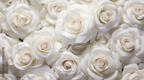 Silky white roses as a background depicting love and purity