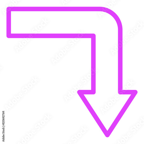 Turn Down Vector Icon Design Illustration