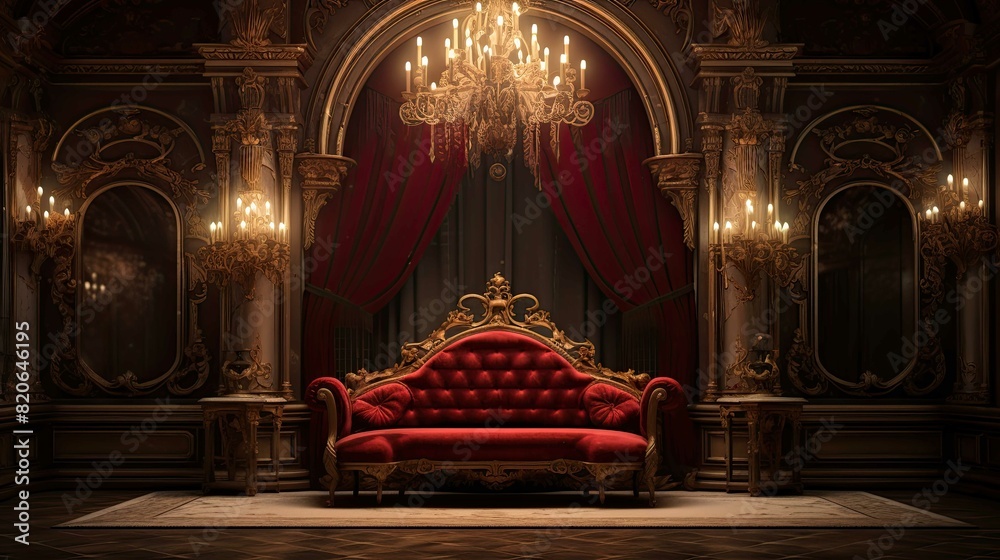 Obraz premium Interior of a hotel. AI generated art illustration.