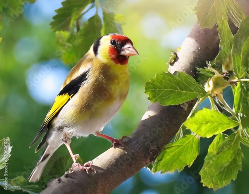 goldfinch on a tree , generated by AI