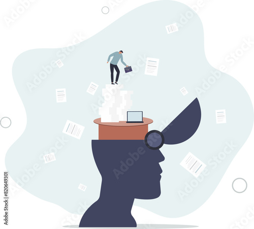 Work anxiety, stress or burnout, exhausted job or overload tired, job fatigue from overworked,flat vector illustration.