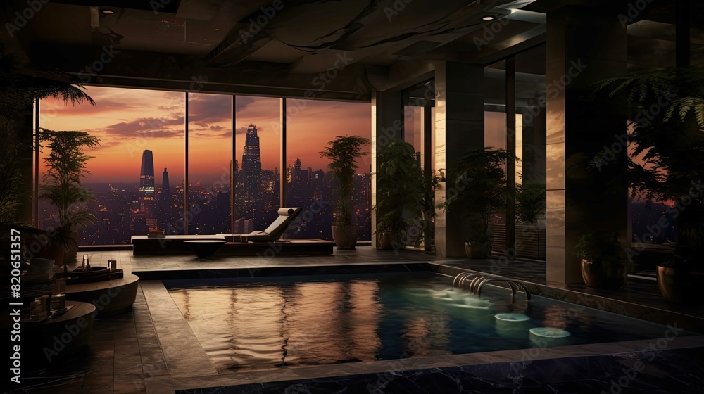 Fototapeta premium View of a boat in the harbor. AI generated art illustration.