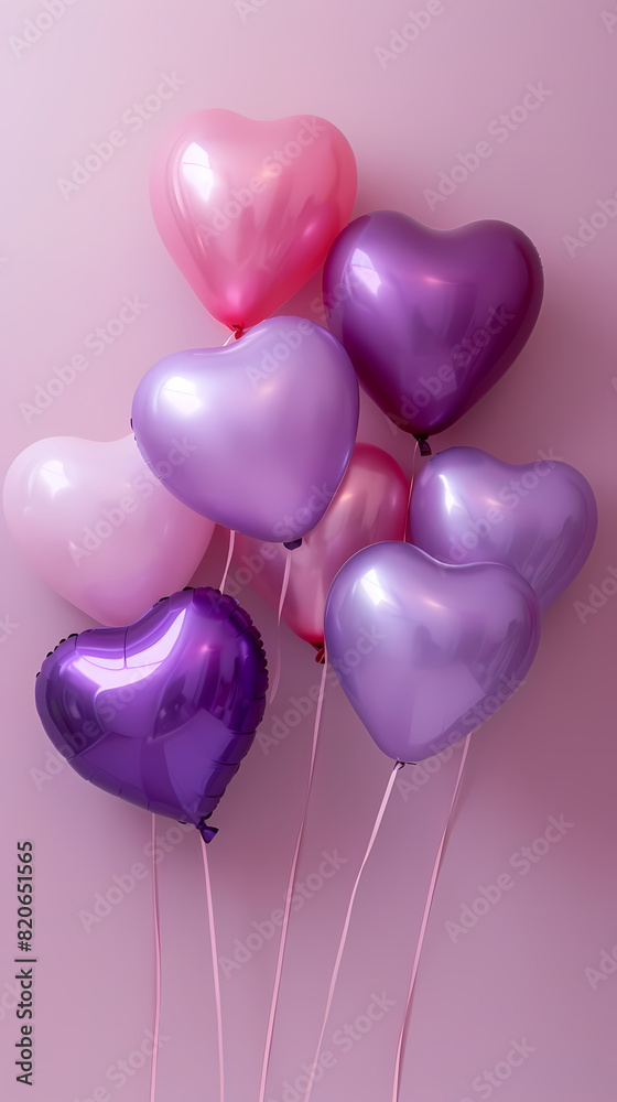 A bunch of heart-shaped balloons A bunch of heart-shaped balloons