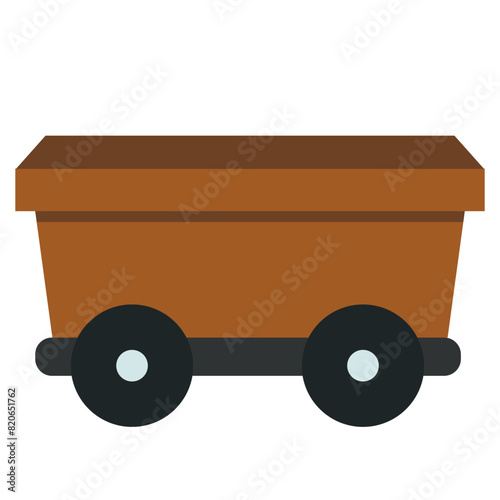 Garden cart flat iilustration isolated on transparent background. Vector illustration