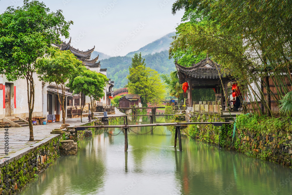 Tourism Scenery of Ancient Towns, Ancient Buildings, and Rivers in the Mountainous Areas of Anhui Province, China Tourism Scenery of Ancient Towns, Ancient Buildings, and Rivers in the Mountainous Areas of Anhui Province, China