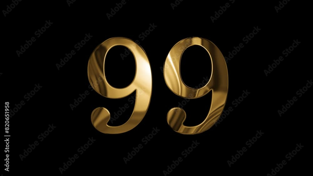 Gold number 99 with alpha channel, number ninety nine Gold number 99 with alpha channel, number ninety nine