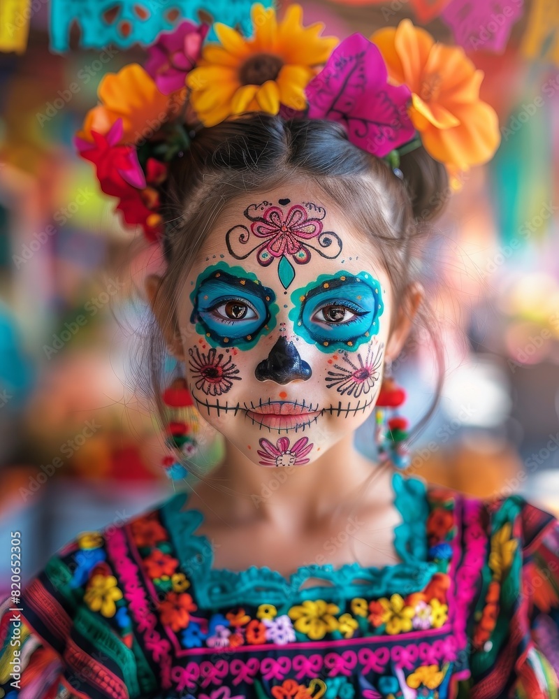 Vibrant Day of the Dead Makeup Portrait