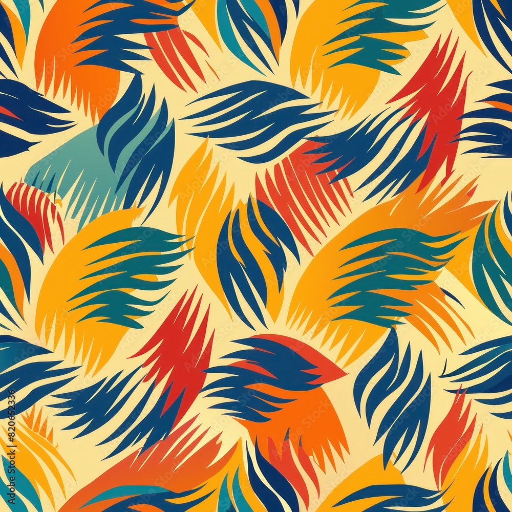 Fototapeta premium Seamless pattern of rhythmic and repetitive brush strokes resembling the patterns found in nature, Generative AI