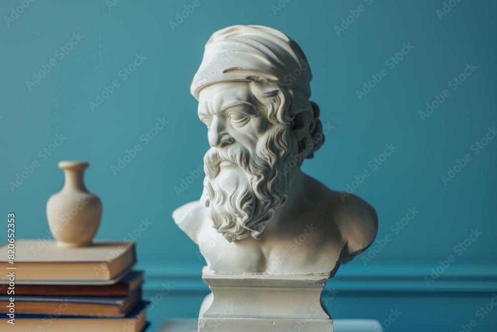 Obraz premium Bust of a wise old man with flowing beard and turban