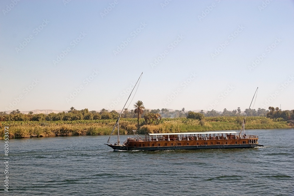 Nile cruises by dahabeah along the Nile river between Luxor and Aswan, Egypt