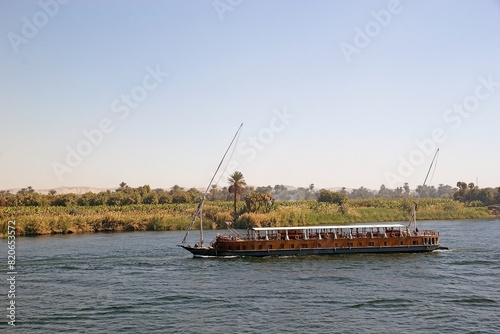 Nile cruises by dahabeah along the Nile river between Luxor and Aswan, Egypt