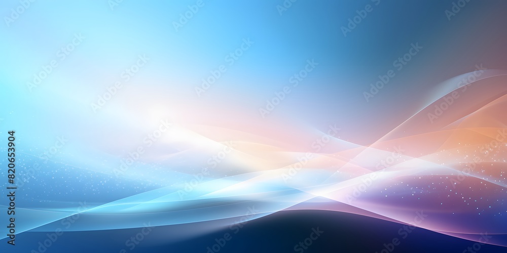 Abstract Colorful Light Waves on Blue Gradient Background Abstract Colorful Light Waves on Blue Gradient Background