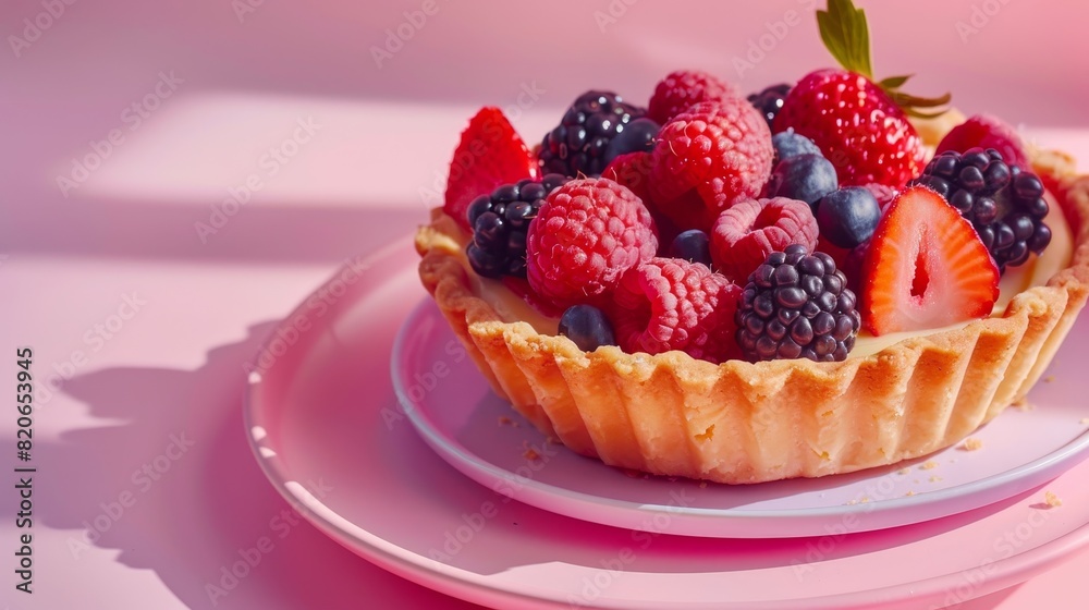 Delicious fruit tart with fresh berries Delicious fruit tart with fresh berries