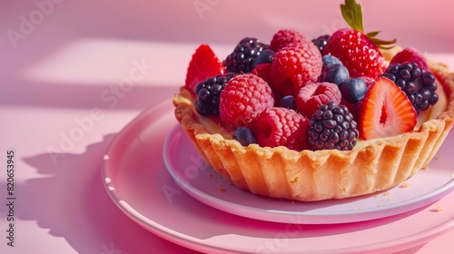 Delicious fruit tart with fresh berries